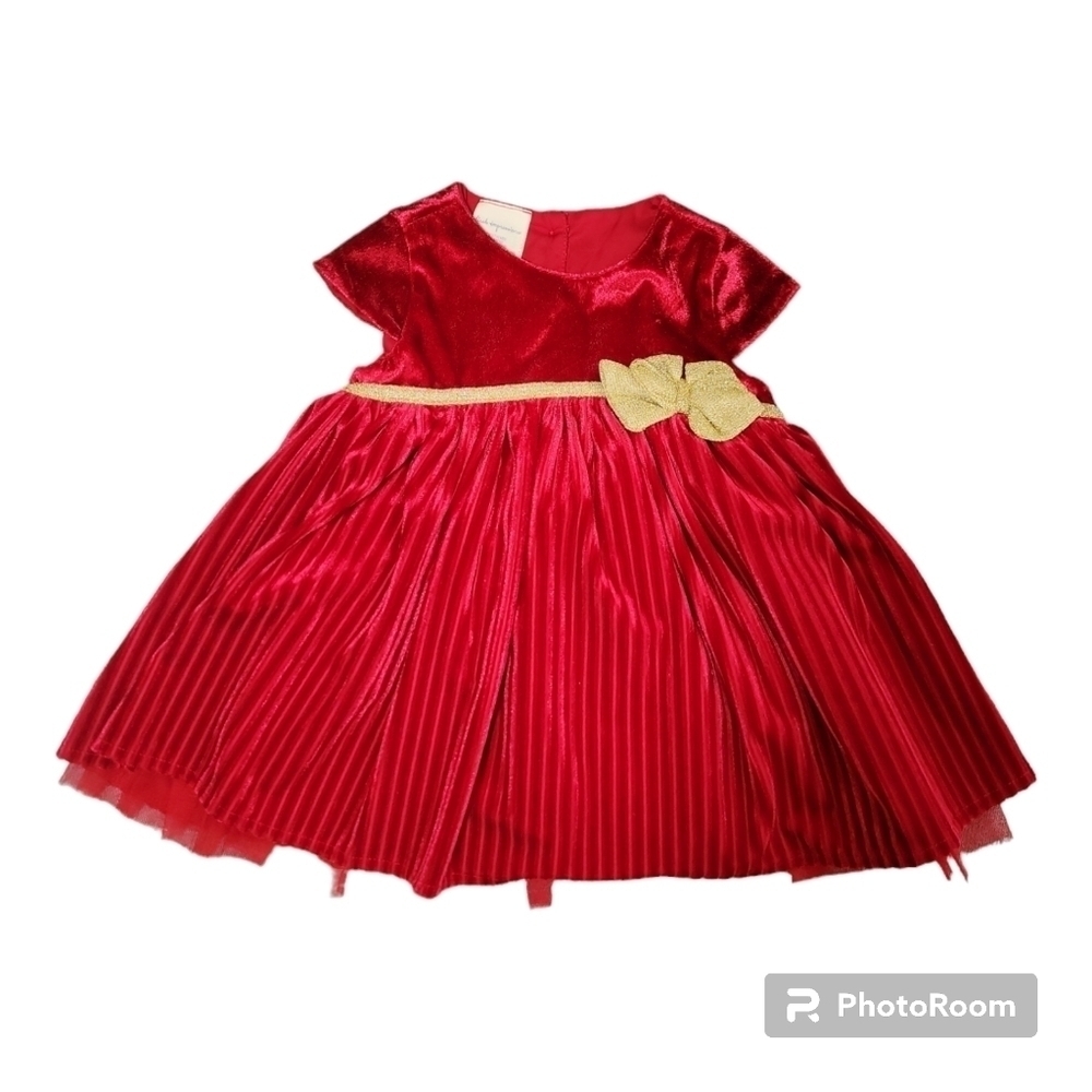 First Impressions 6-9 Months Red Velvet Holiday Dress Bloomers 2 PC Set NWT Baby